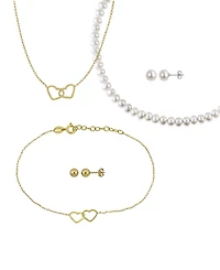 Macy's 5-Piece Jewelry Gift Set in 18k Flash Plated Sterling Silver and Gold Over Silver