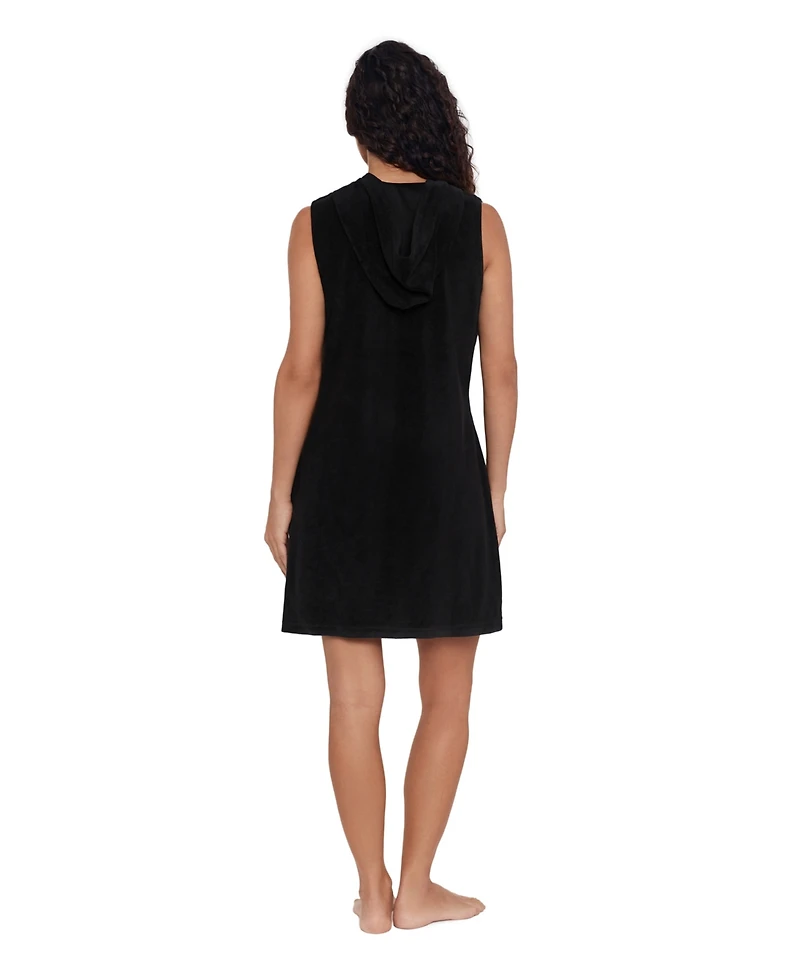 ShapeSolver Women's V-Neck Hooded Swim Cover Up Dress