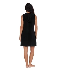 ShapeSolver Women's V-Neck Hooded Swim Cover Up Dress
