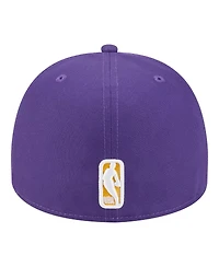 New Era Men's Purple Los Angeles Lakers Injection Cartoon Logo A-Frame 59FIFTY Fitted Hat