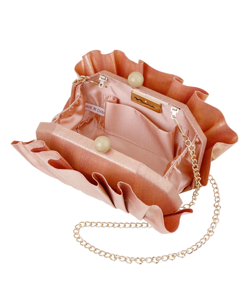 Nina Reef Shell Minaudiere Small Clutch Handbag