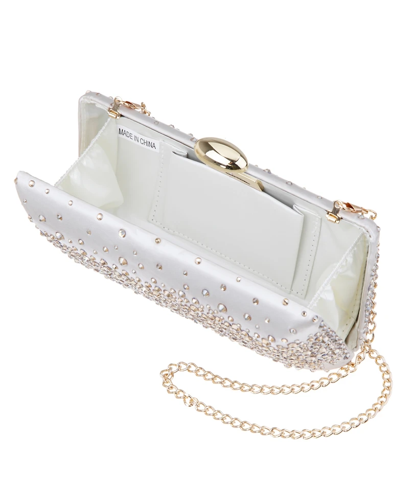 Nina Crystal Scatter Pattern Minaudiere Small Clutch Handbag