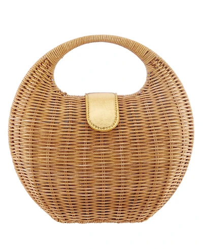 Nina Kava Rounded Rattan Small Satchel Bag