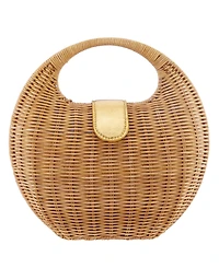 Nina Kava Rounded Rattan Small Satchel Bag