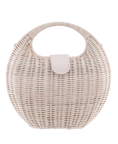 Nina Kava Rounded Rattan Small Satchel Bag