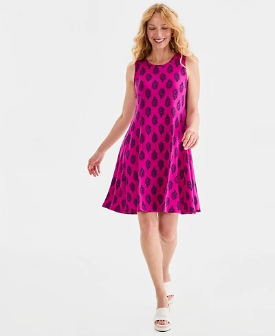Style & Co Women's Printed Sleeveless Knit Dress, Macy's Exclusive