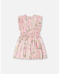 Deux par Deux Little Girls Viscose Dress Printed Flowers