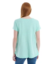 Wilt Clothing Women's Women''s Short Sleeve Placket Hi-Lo Tee