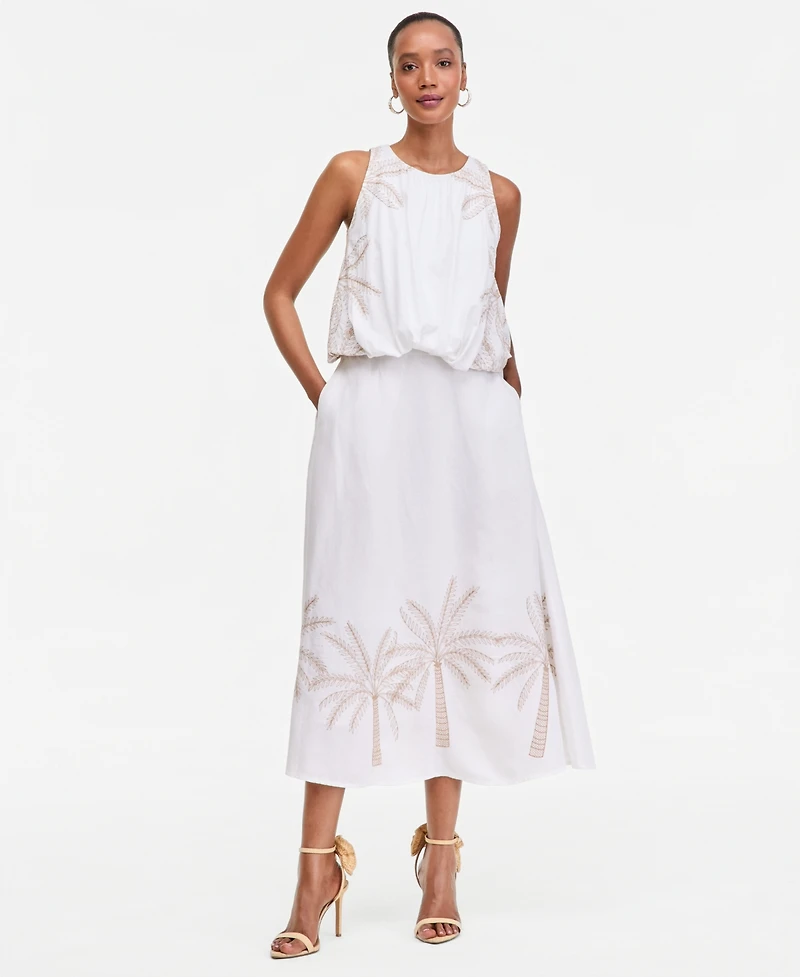 I.n.c. International Concepts Women's Embroidered Midi Skirt, Macy's Exclusive
