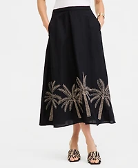 I.n.c. International Concepts Women's Embroidered Midi Skirt, Macy's Exclusive