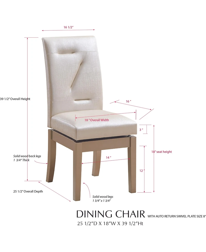 Kings Brand Furniture Set of 2 Swivel Dining Chairs – Contemporary Upholstered Wood Frame