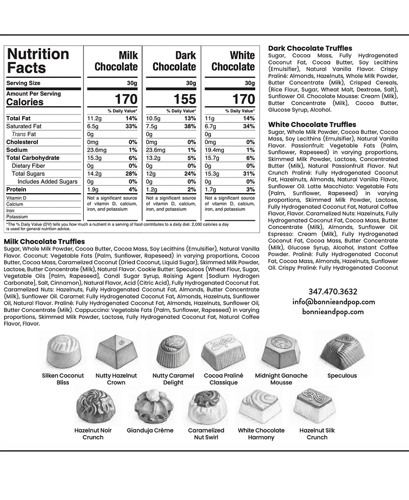 Bonnie & Pop Chocolate Truffle Gift Tin, 2.3 lbs