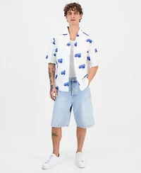 Hugo Boss Men's Eligino Cotton Logo-Print Short-Sleeve Shirt