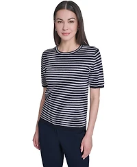 Tommy Hilfiger Women's Short-Sleeve Striped Sweater