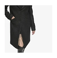 Regine Sb Women's Soft Wool Boucle Coat With Back Vent