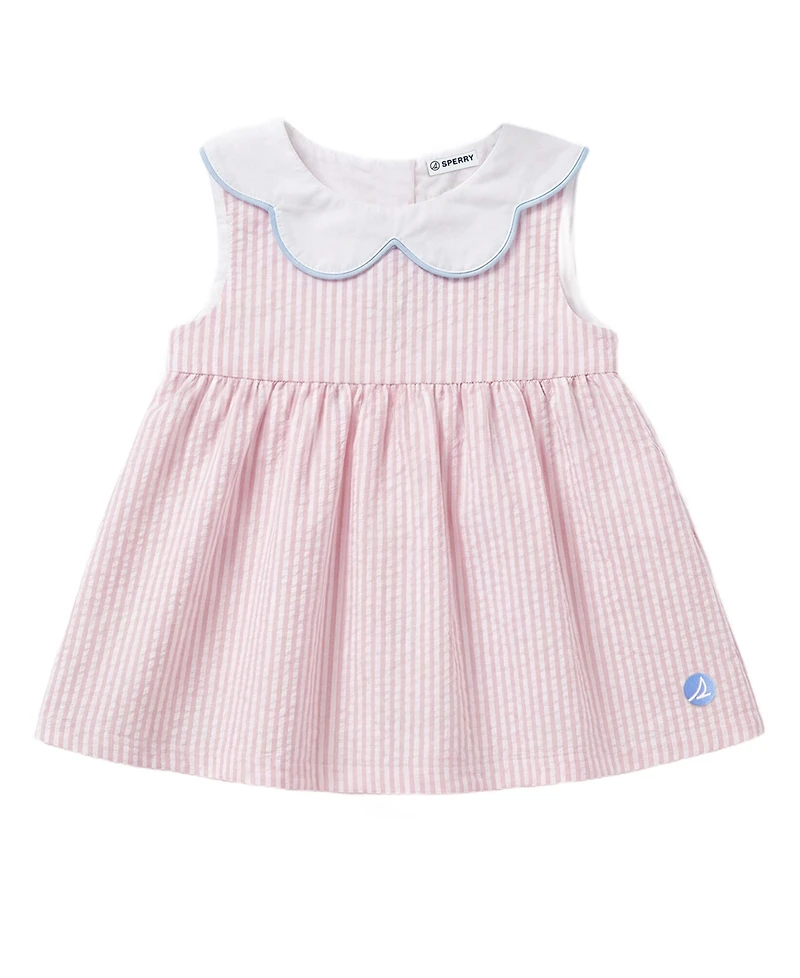 Sperry Baby Girls' Striped Dress, Bloomers and Hat, 3-Piece Set