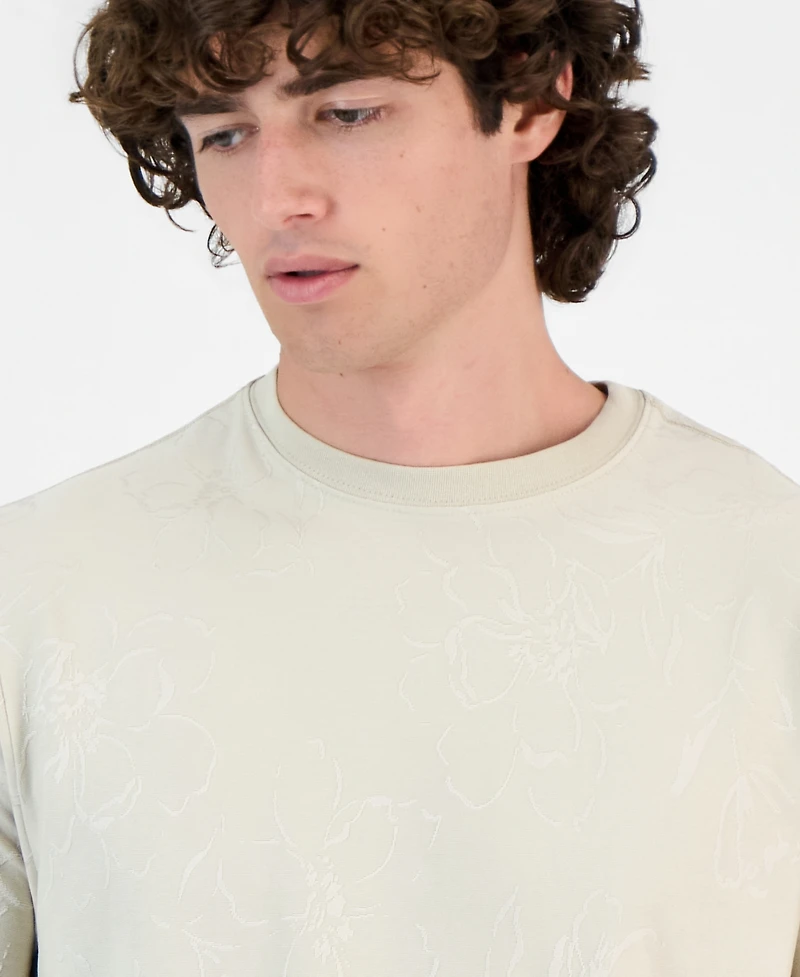 Guess Men's Jacquard Allover Crewneck T-Shirt