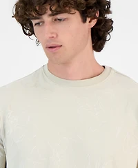 Guess Men's Jacquard Allover Crewneck T-Shirt