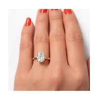Dloria Elena Oval Moissanite Solitaire Vermeil Ring