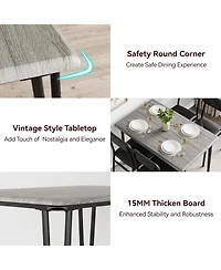 gaomon 5-Piece Dining Table Set with Upholstered Chairs, Space-Saving Kitchen Table for Small Spaces