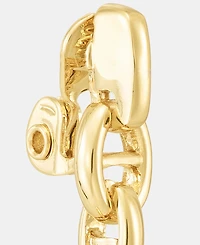 Anne Klein Gold-Tone Metal Wide Link Drop Ez Comfort Clip Earrings