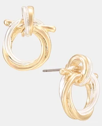 Anne Klein Two-Tone Twisted Doorknocker Earrings