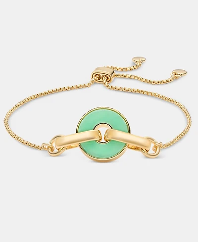 Dkny Gold-Tone Inlay Ring Slider Bracelet