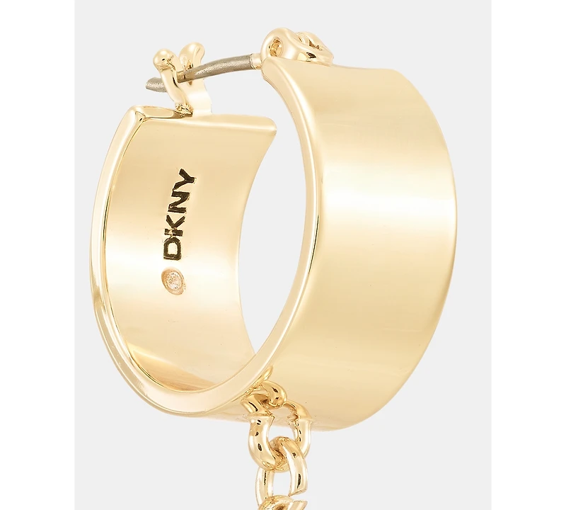 Dkny Ball Charm Statement Hoop Earrings