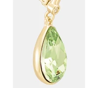 Dkny Gold-Tone Glass Peridot Statement Teardrop Earrings