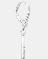 Dkny Silver-Tone Crystal Pave Bar Linear Earrings