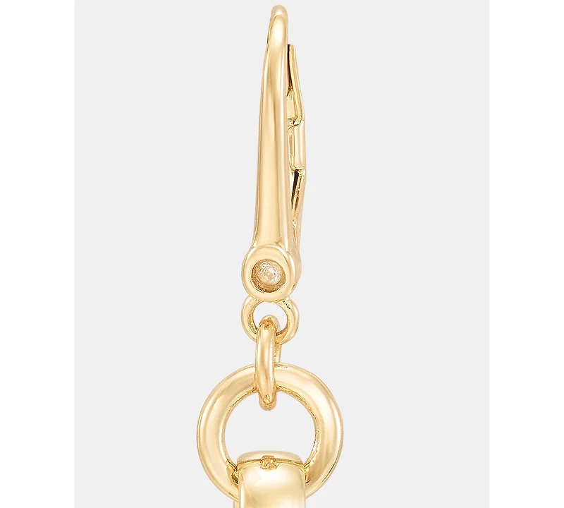 Dkny Gold-Tone Inlay Ring Double Drop Earrings