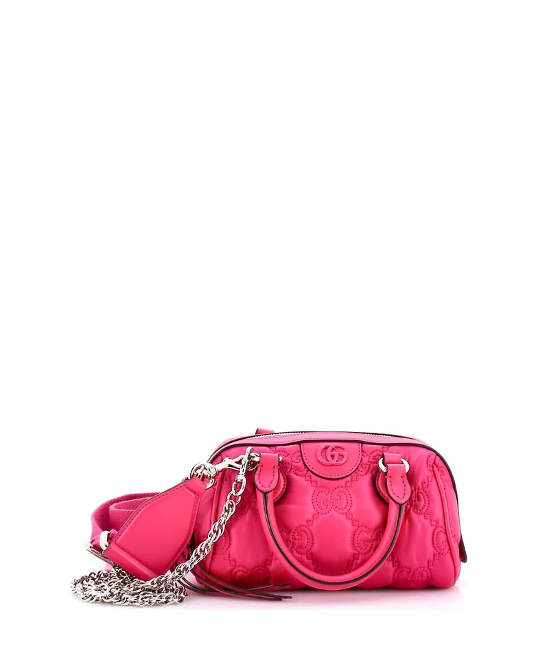 Pre-Owned Gucci Mini Ophidia Convertible Boston Top Handle Bag Gg Matelasse Leather