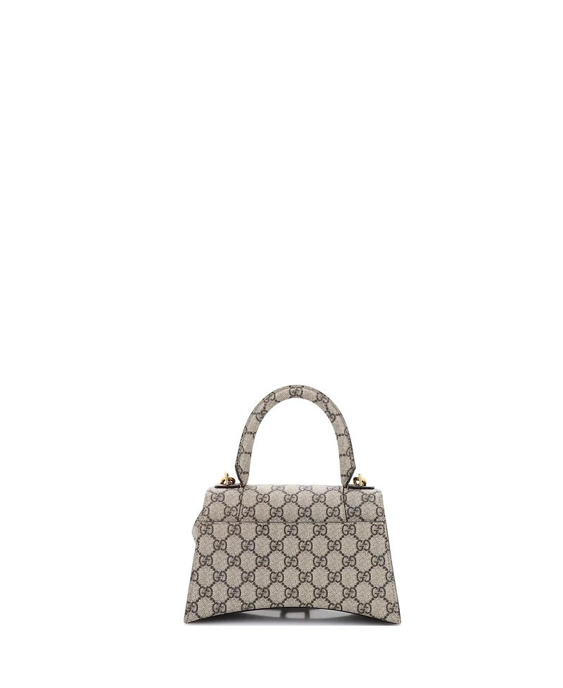 Pre-Owned Gucci Small x Balenciaga The Hacker Project Hourglass Top Handle Bag Gg Coated Canvas