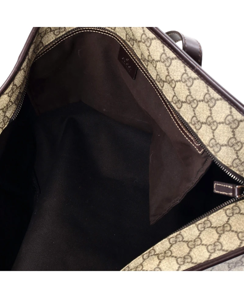 Pre-Owned Gucci Large Plus Tote Gg Coated Canvas with Leather