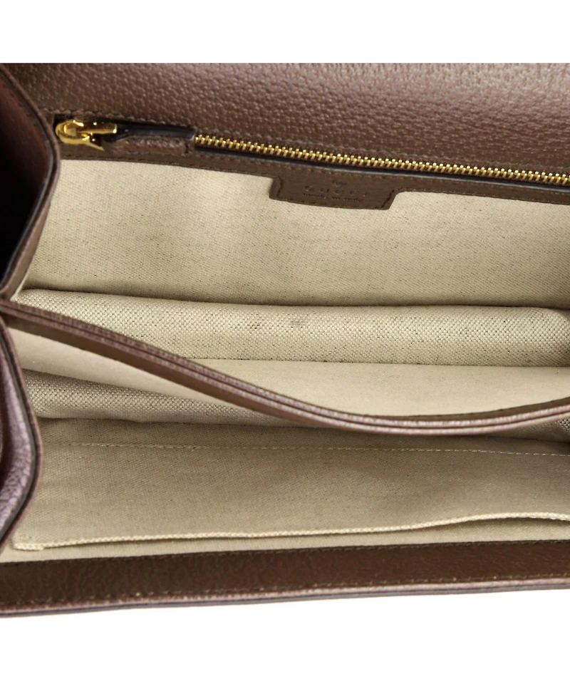 Pre-Owned Gucci Small Ophidia Flap Top Handle Bag Jumbo Gg Canvas