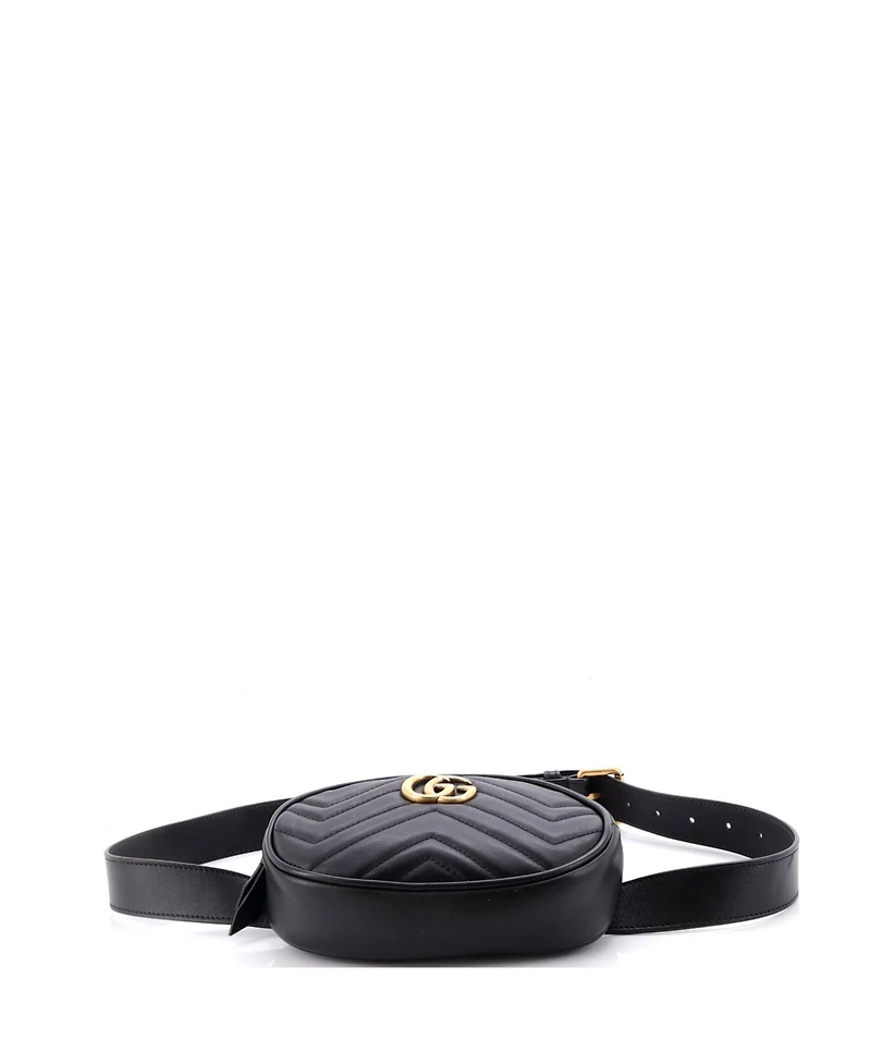 Pre-Owned Gucci Gg Marmont Belt Bag Matelasse Leather