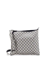 Pre-Owned Gucci Large Web Loop Flat Messenger Gg Coated Canvas