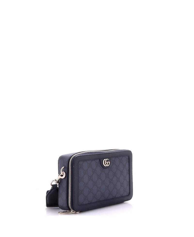 Pre-Owned Gucci Small Ophidia Zip Wristlet Shoulder Bag Gg Coated Canvas