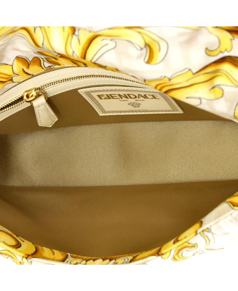 Pre-Owned Fendi Medium x Versace Fendace Baguette Nm Bag Quilted Printed Silk