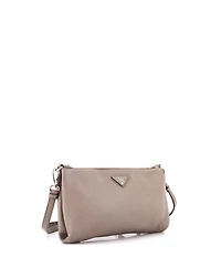 Pre-Owned Prada Mini Flat Zip Crossbody Bag Vitello Daino