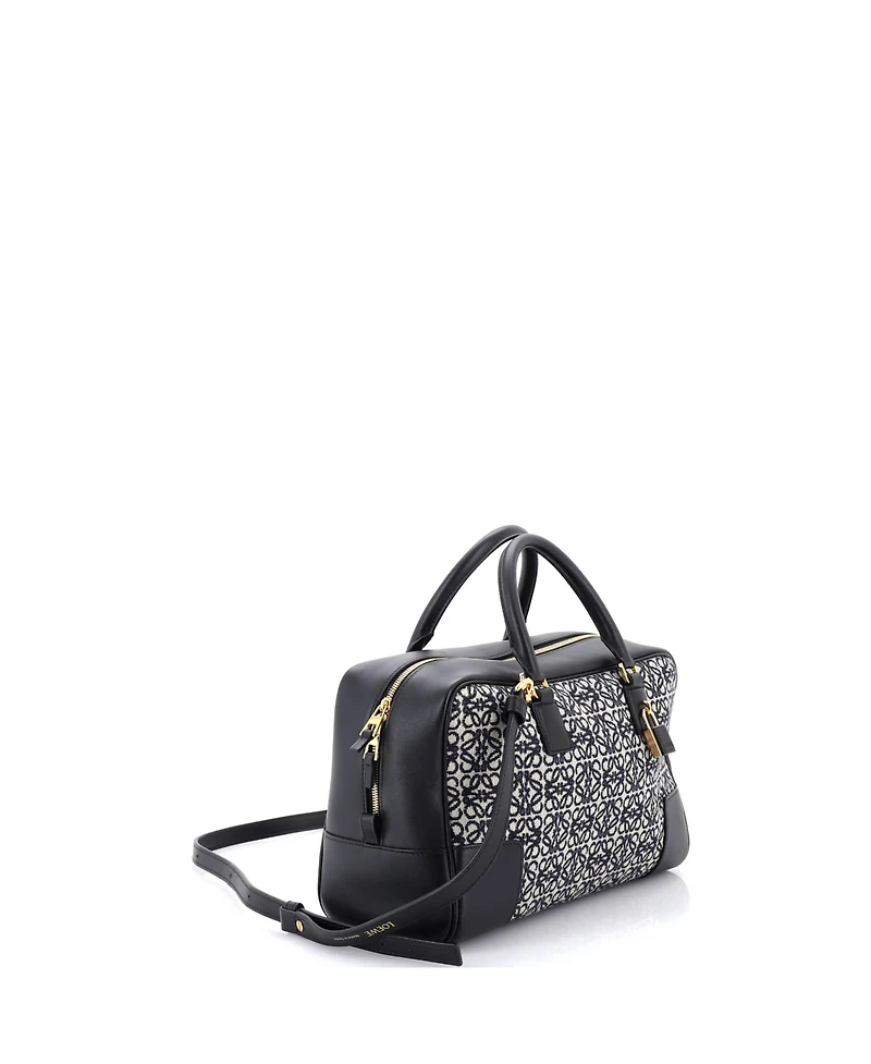 Pre-Owned Loewe 28 Amazona Bag Leather and Jacquard Canvas