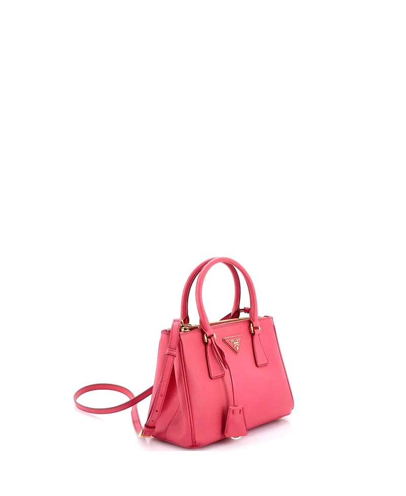 Pre-Owned Prada Small Galleria Double Zip Tote Saffiano Leather