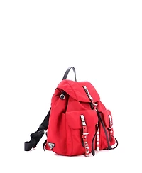 Pre-Owned Prada New Vela Backpack Tessuto with Studded Leather