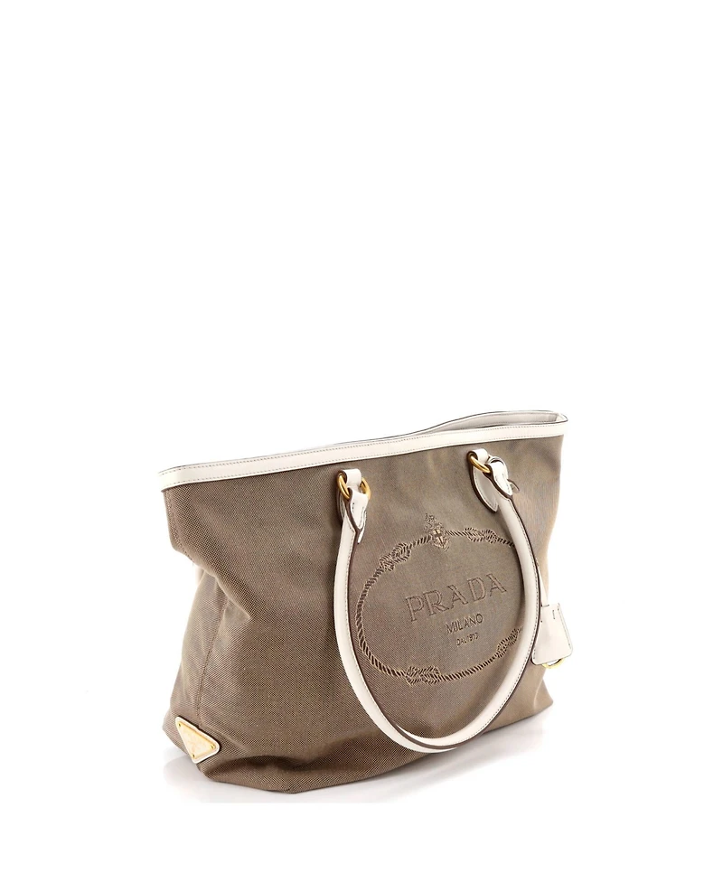 Pre-Owned Prada Medium Logo Open Tote Canvas