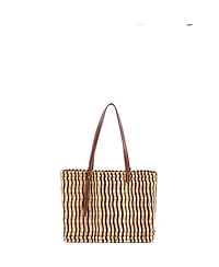 Pre-Owned Loewe Small Paula's Ibiza Square Basket Tote Woven Reed with Leather