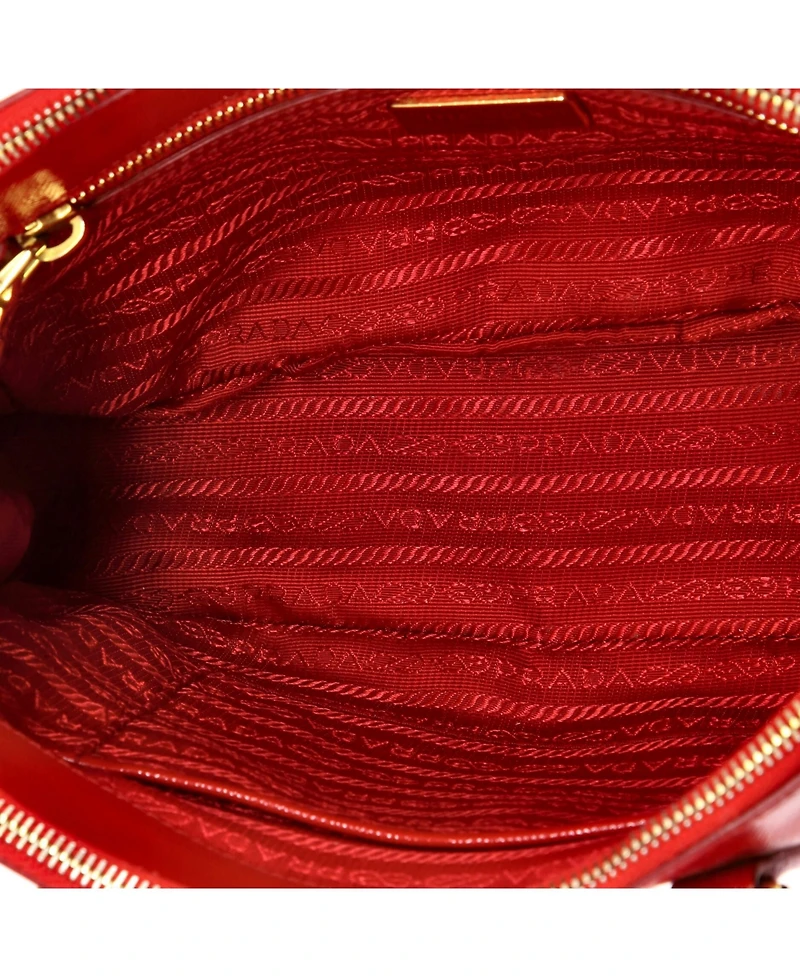 Pre-Owned Prada Mini Double Zip Lux Tote Vernice Saffiano Leather