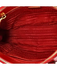 Pre-Owned Prada Mini Double Zip Lux Tote Vernice Saffiano Leather