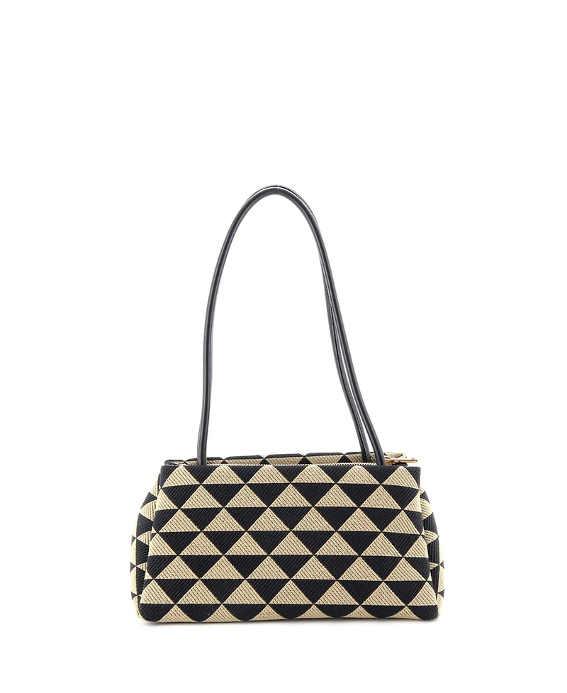 Pre-Owned Prada Small Symbole Shoulder Bag Jacquard