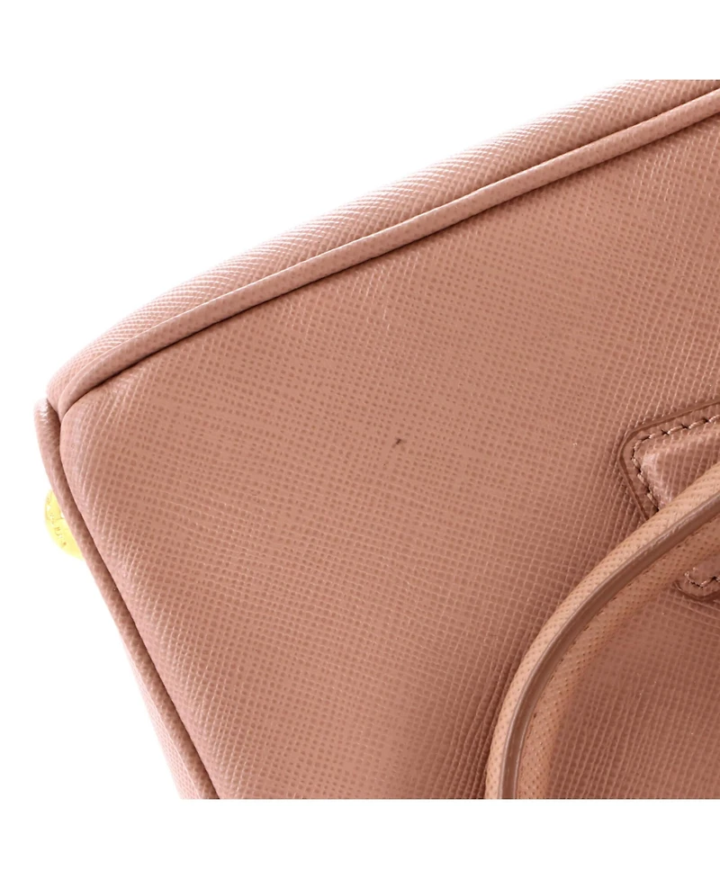 Pre-Owned Prada Mini Galleria Double Zip Tote Saffiano Leather