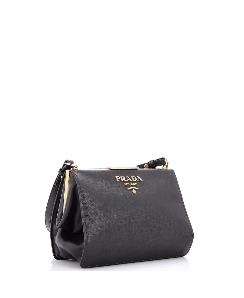 Pre-Owned Prada Small Light Frame Shoulder Bag Saffiano Leather